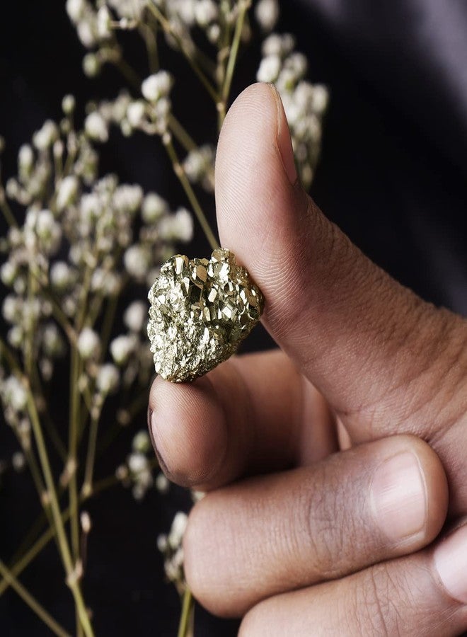 9Dzine Pyrite Cluster Stone from Peru Pyrite Stone Original Golden Pyrite Crystal Raw Stone 5-10 Grams Pyrite Raw Cluster Stone for Wealth Attracts Business Décor Luck Gold - Image 2